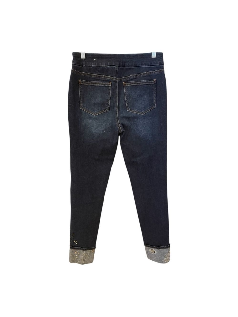 Chico’s Retro Astrological Ankle Jeans, Size 0T (4 Tall), Embellished & Cuf… - Picture 5 of 7